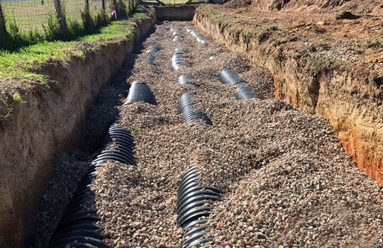 Sewage Absorption Trench Process Photo