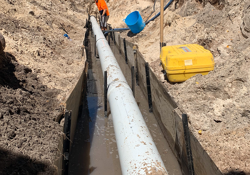 Sewer Encasement Pipe Preparation